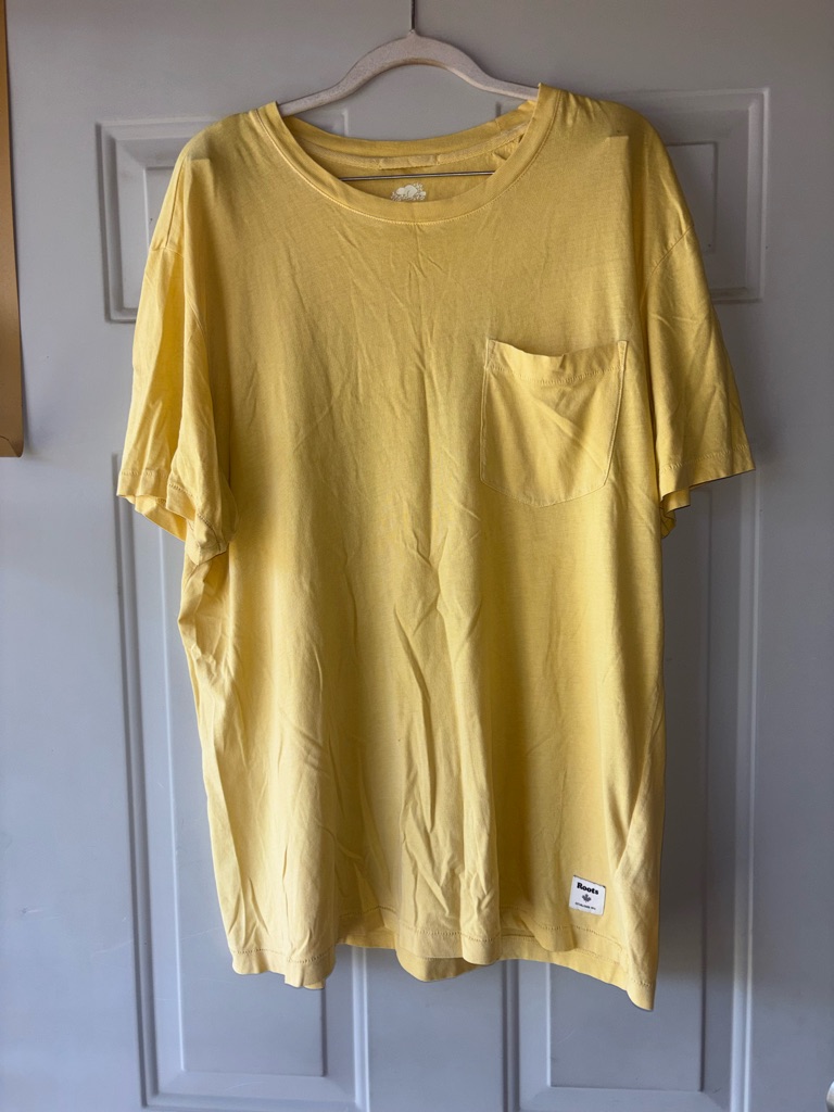 Roots Yellow Pocket Tee Size Xl